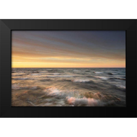 Lake Superior Waves Black Modern Wood Framed Art Print by Majchrowicz, Alan