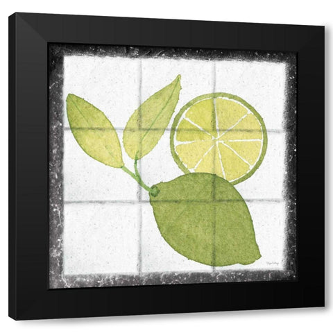 Citrus Tile VII Black Border Black Modern Wood Framed Art Print with Double Matting by DeNeige, Elyse