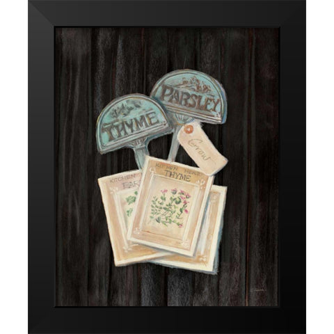 Seed Packs Black Wood Black Modern Wood Framed Art Print by Rowan, Carol