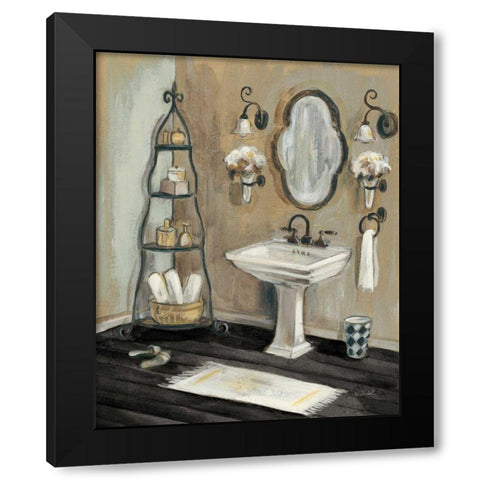 French Bath I Black Black Modern Wood Framed Art Print by Vassileva, Silvia