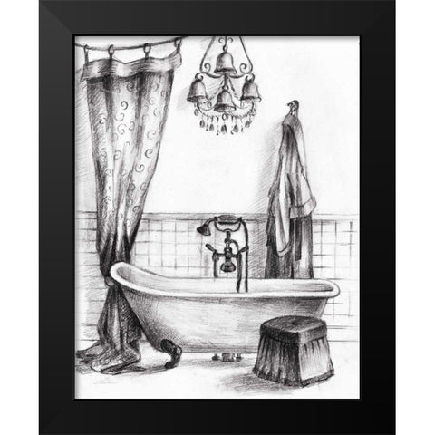 Elegant Bath II BW Crop Black Modern Wood Framed Art Print by Vassileva, Silvia