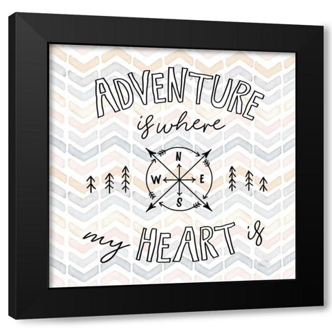 World Traveler III Chevron Black Modern Wood Framed Art Print with Double Matting by Marshall, Laura