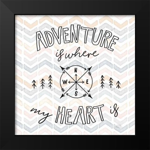 World Traveler III Chevron Black Modern Wood Framed Art Print by Marshall, Laura