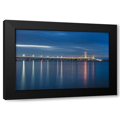 Mackinac Bridge Black Modern Wood Framed Art Print by Majchrowicz, Alan