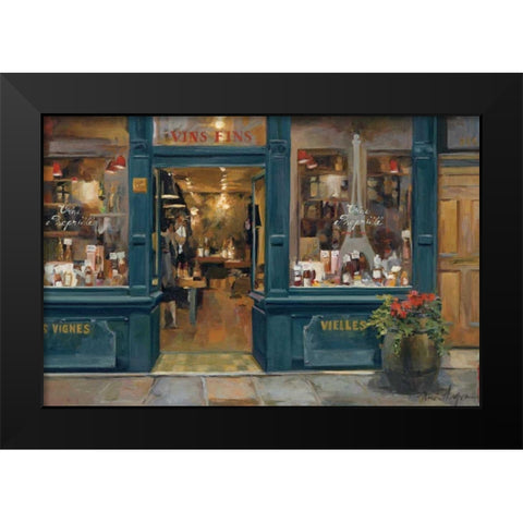 Parisian Wine Shop Black Modern Wood Framed Art Print by Hageman, Marilyn