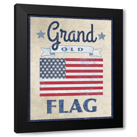 Grand Old Flag Dark Black Modern Wood Framed Art Print with Double Matting by Grove, Beth