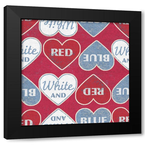 Patriotic Dark Pattern I Black Modern Wood Framed Art Print with Double Matting by Grove, Beth
