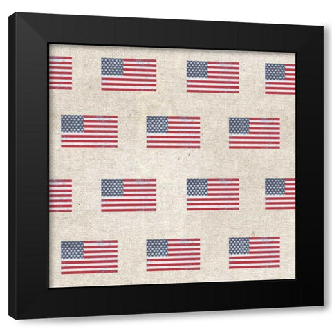 Patriotic Dark Pattern V Black Modern Wood Framed Art Print with Double Matting by Grove, Beth