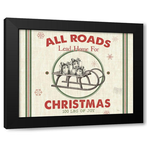 Farmhouse Holiday II v2 Black Modern Wood Framed Art Print by Pela Studio
