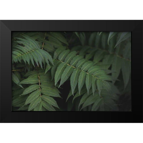Leafy V Black Modern Wood Framed Art Print by Urquhart, Elizabeth