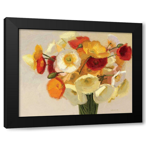 November Poppies Black Modern Wood Framed Art Print with Double Matting by Novak, Shirley