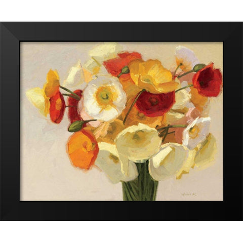 November Poppies Black Modern Wood Framed Art Print by Novak, Shirley