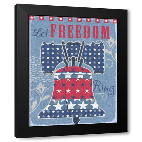 Stars and Stripes Bell Dark Black Modern Wood Framed Art Print with Double Matting by Grove, Beth