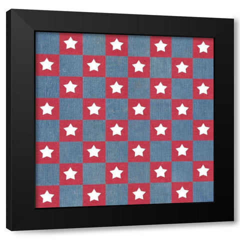 Stars and Stripes Dark Pattern I Black Modern Wood Framed Art Print by Grove, Beth