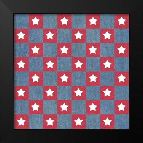 Stars and Stripes Dark Pattern I Black Modern Wood Framed Art Print by Grove, Beth
