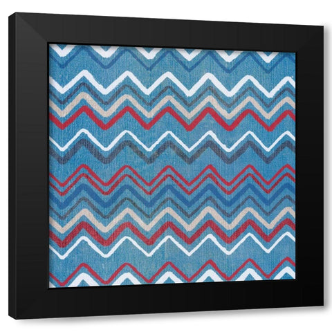 Stars and Stripes Dark Pattern II Black Modern Wood Framed Art Print with Double Matting by Grove, Beth