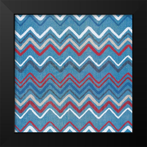 Stars and Stripes Dark Pattern II Black Modern Wood Framed Art Print by Grove, Beth