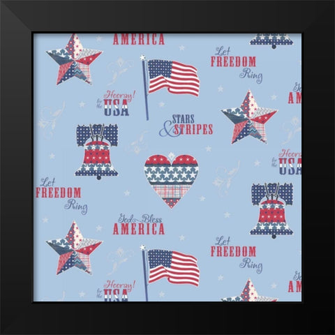 Stars and Stripes Dark Pattern VI Black Modern Wood Framed Art Print by Grove, Beth
