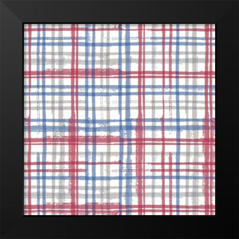 Stars and Stripes Dark Pattern VIII Black Modern Wood Framed Art Print by Grove, Beth