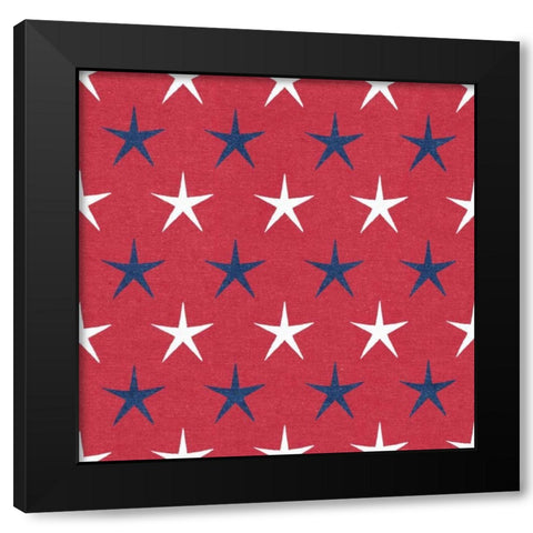 Stars and Stripes Dark Pattern IXA Black Modern Wood Framed Art Print with Double Matting by Grove, Beth