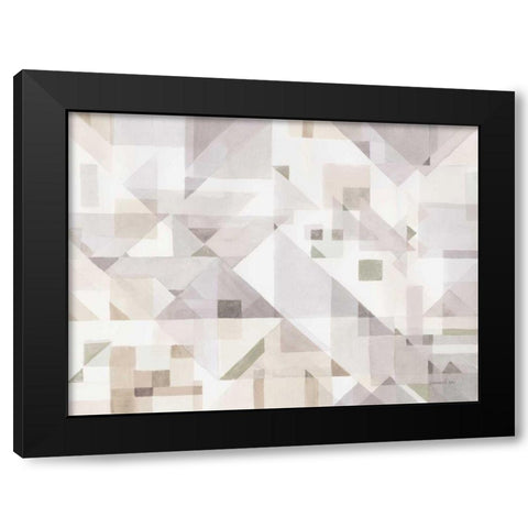 Try Angles I Neutral Sage Black Modern Wood Framed Art Print with Double Matting by Nai, Danhui