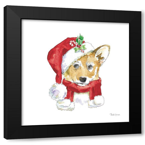 Holiday Paws VIII on White Black Modern Wood Framed Art Print by Grove, Beth