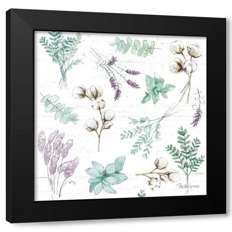 Farmhouse Cotton Pattern I Black Modern Wood Framed Art Print by Grove, Beth