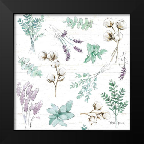 Farmhouse Cotton Pattern I Black Modern Wood Framed Art Print by Grove, Beth