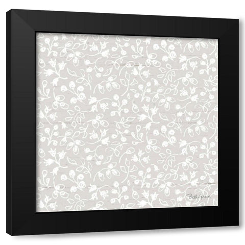 Farmhouse Cotton Pattern IIF Black Modern Wood Framed Art Print with Double Matting by Grove, Beth