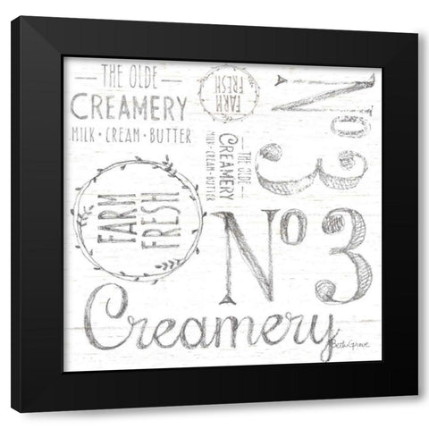 Farmhouse Cotton Pattern IVA Black Modern Wood Framed Art Print with Double Matting by Grove, Beth