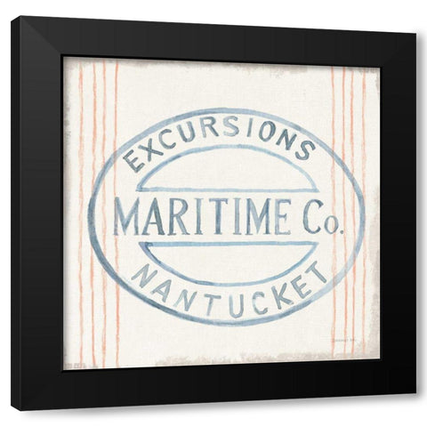 Floursack Nautical X Black Modern Wood Framed Art Print with Double Matting by Nai, Danhui