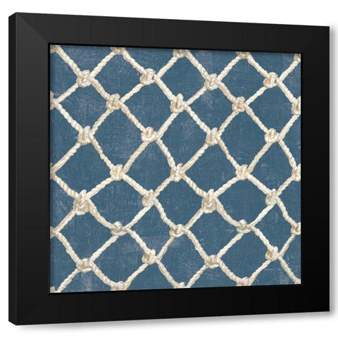 Floursack Nautical Pattern IIID Black Modern Wood Framed Art Print with Double Matting by Nai, Danhui