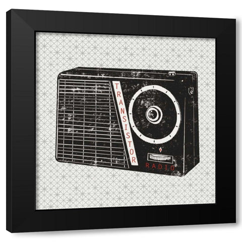 Vintage Analog Radio Black Modern Wood Framed Art Print by Mullan, Michael