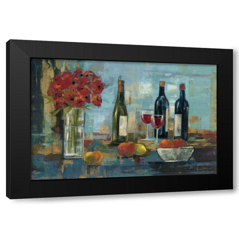 Fruit and Wine Black Modern Wood Framed Art Print by Vassileva, Silvia