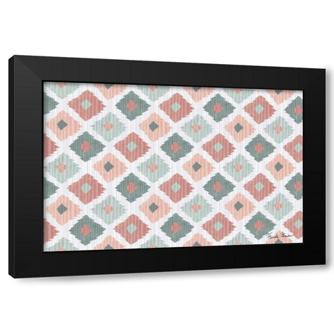 Ikat Pattern V Black Modern Wood Framed Art Print with Double Matting by Zaman, Farida