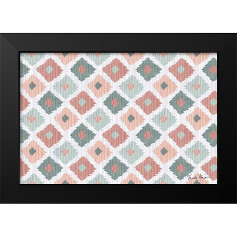 Ikat Pattern V Black Modern Wood Framed Art Print by Zaman, Farida