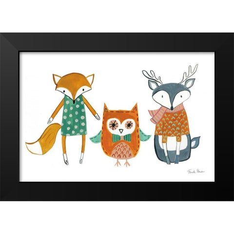 Neighborhood Pals XI Black Modern Wood Framed Art Print by Zaman, Farida