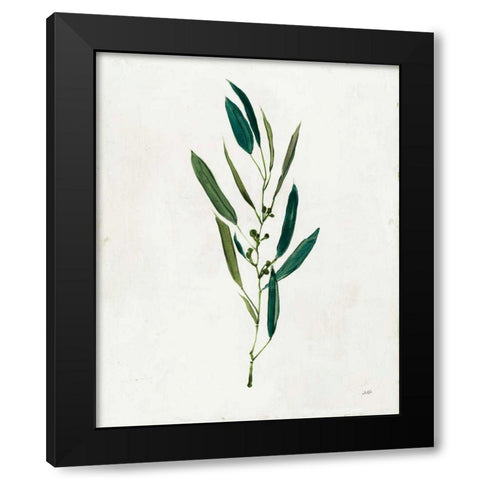 Botanical Study I Greenery Black Modern Wood Framed Art Print with Double Matting by Purinton, Julia