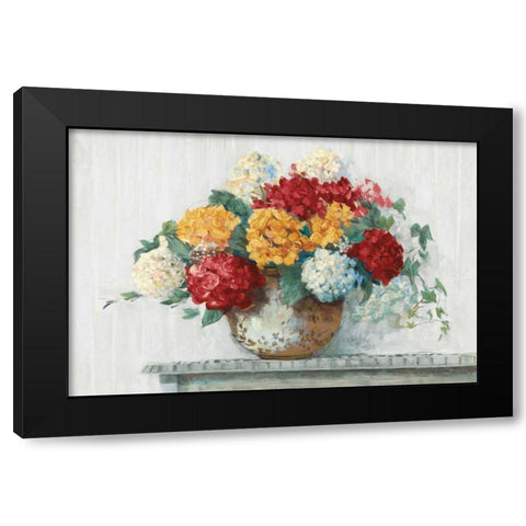 Fall Hydrangea Cottage Crop Black Modern Wood Framed Art Print with Double Matting by Rowan, Carol