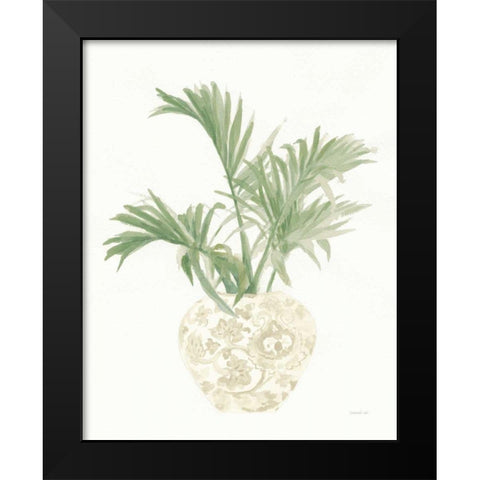 Palm Chinoiserie II Sage Black Modern Wood Framed Art Print by Nai, Danhui