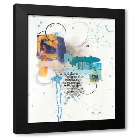 Abstract Skyline I Indigo Black Modern Wood Framed Art Print with Double Matting by Prahl, Courtney