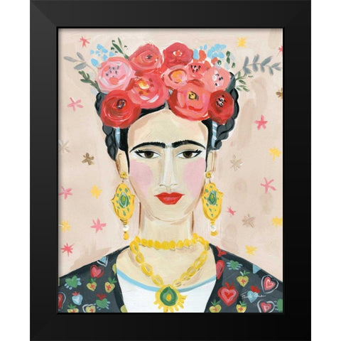 Homage to Frida Neutral Black Modern Wood Framed Art Print by Zaman, Farida