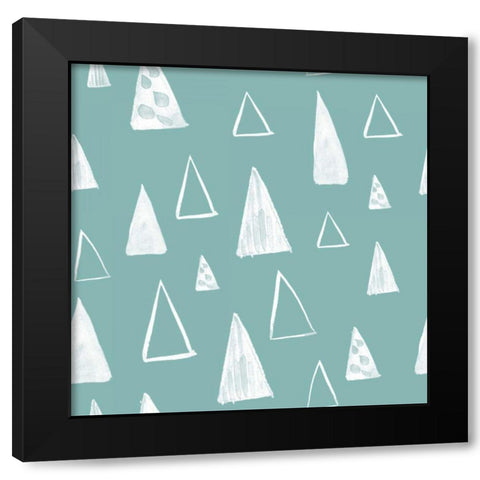 Neighborhood Pals Pattern VB Black Modern Wood Framed Art Print with Double Matting by Zaman, Farida