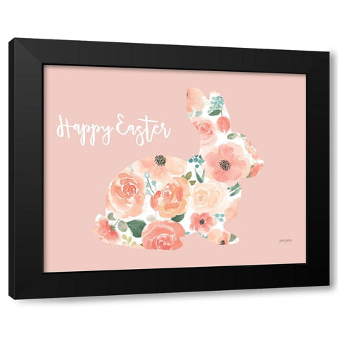 Blooming Delight Bunny III Black Modern Wood Framed Art Print with Double Matting by Jackson, Jenaya