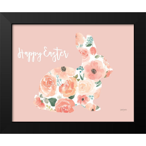 Blooming Delight Bunny III Black Modern Wood Framed Art Print by Jackson, Jenaya