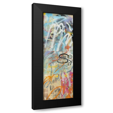 Graffiti Love Panel I Black Modern Wood Framed Art Print with Double Matting by Nai, Danhui