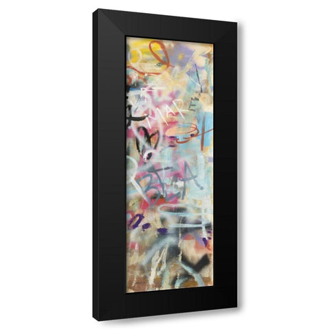 Graffiti Love Panel II Black Modern Wood Framed Art Print with Double Matting by Nai, Danhui