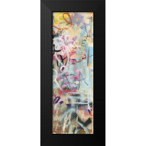 Graffiti Love Panel II Black Modern Wood Framed Art Print by Nai, Danhui