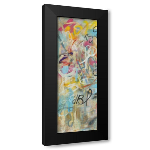 Graffiti Freedom Panel I Black Modern Wood Framed Art Print with Double Matting by Nai, Danhui