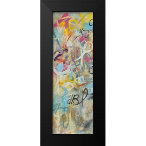 Graffiti Freedom Panel I Black Modern Wood Framed Art Print by Nai, Danhui